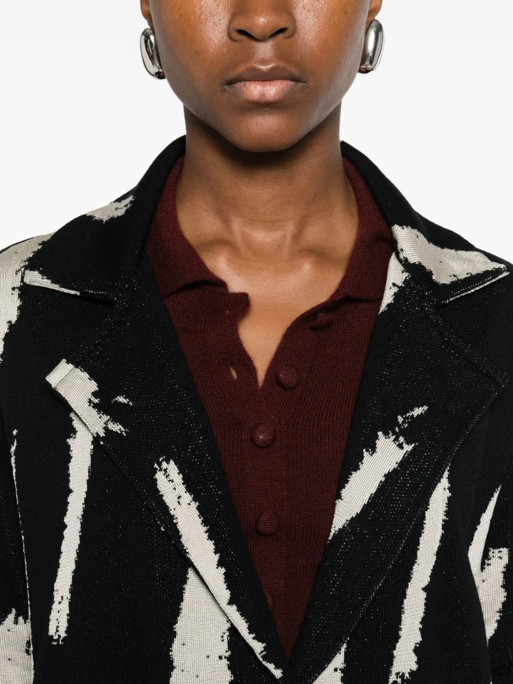 Neera Brushstroke Single-breasted Coat In Multi