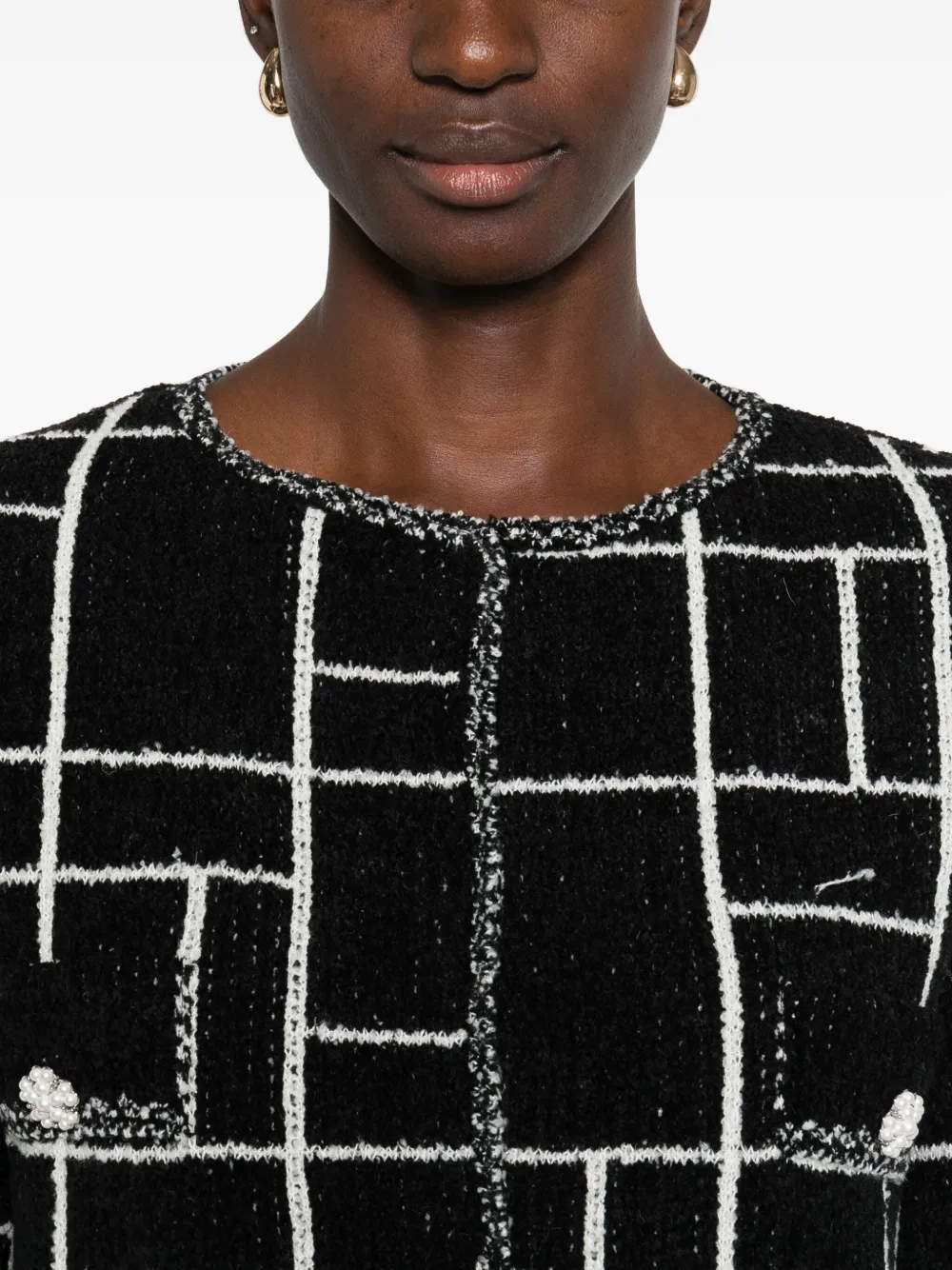 Neera Geometric-pattern Jacket In Black