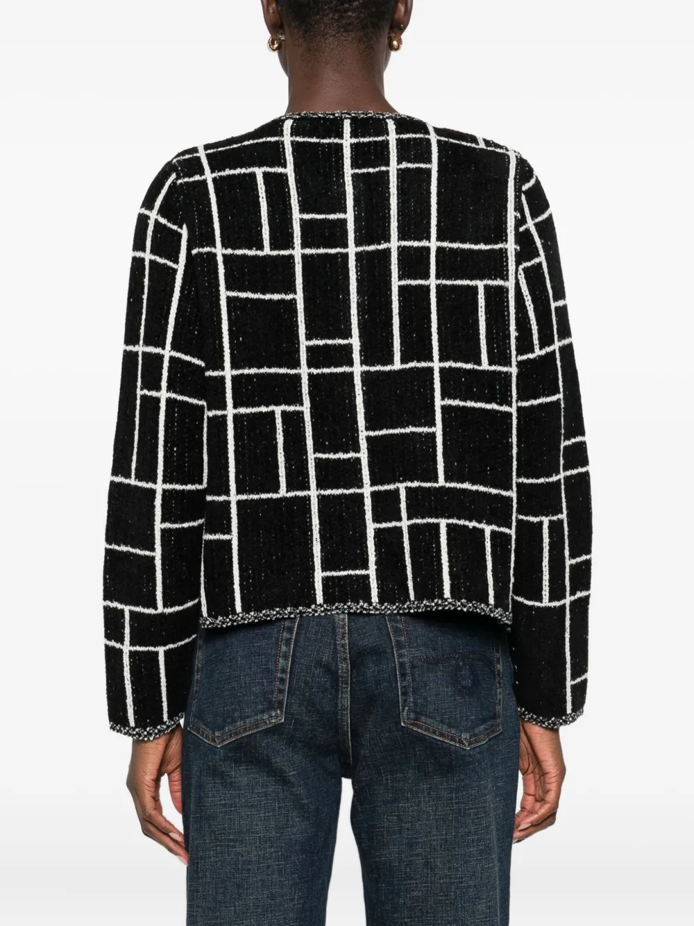 Neera Geometric-pattern Jacket In Black