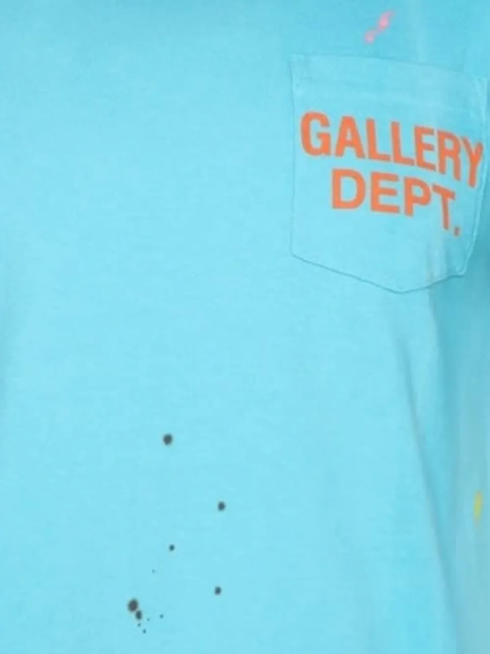 GALLERY DEPT. Katoenen T-shirt met verfspetters - Blauw
