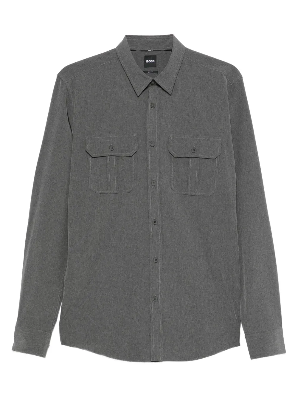 BOSS camisa con cuello de pico | gris | Image 1