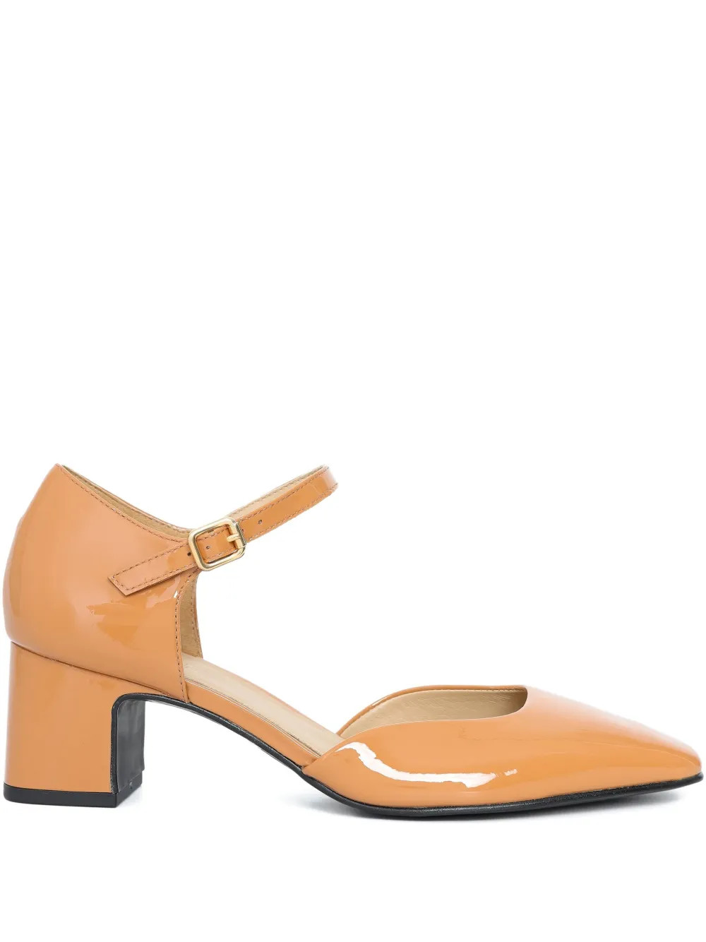 Sarah Chofakian Fiber Ankle Strap Pumps In Orange
