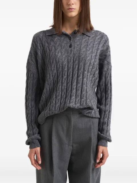 Lisa Yang playera tipo polo en tejido de ochos