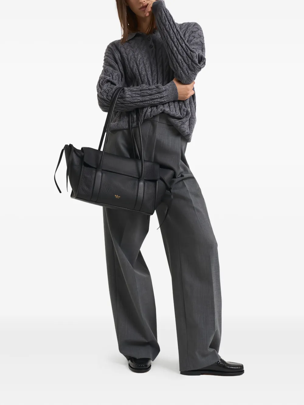Lisa Yang cable-knit polo shirt - Grijs