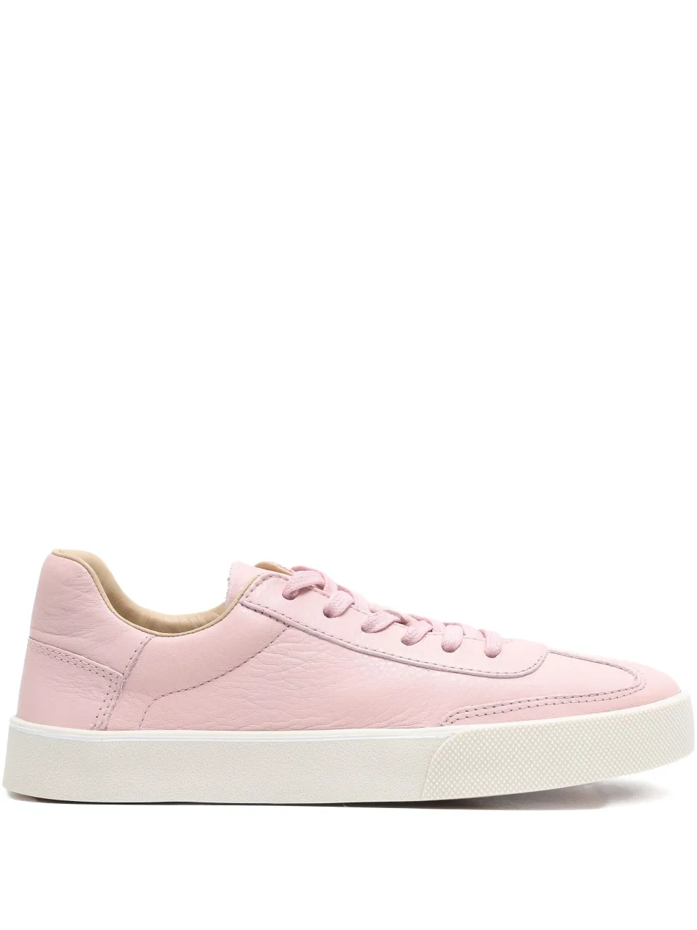 Sarah Chofakian White Light Leather Sneakers In Pink
