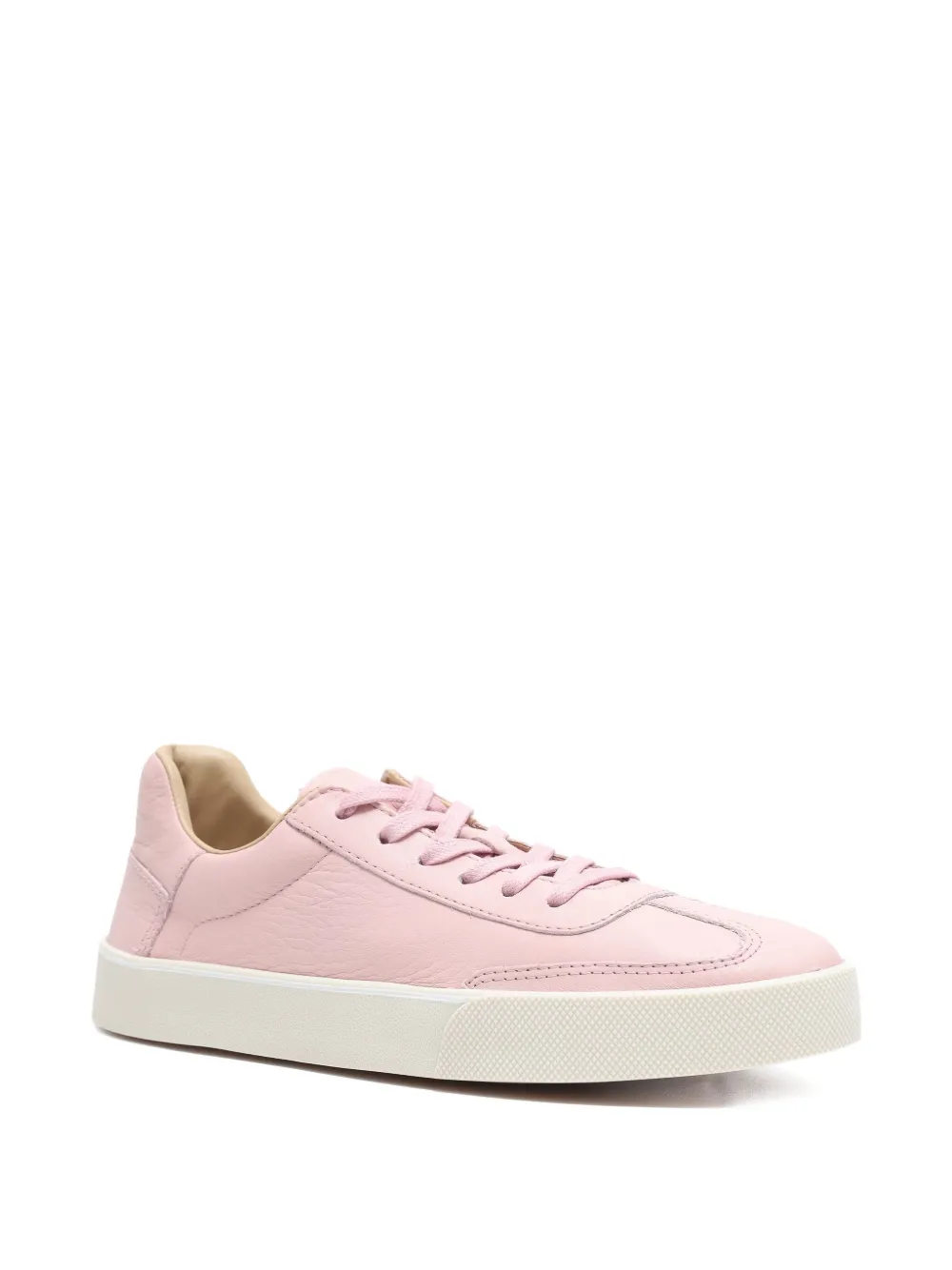 Sarah Chofakian White Light Leather Sneakers In Pink
