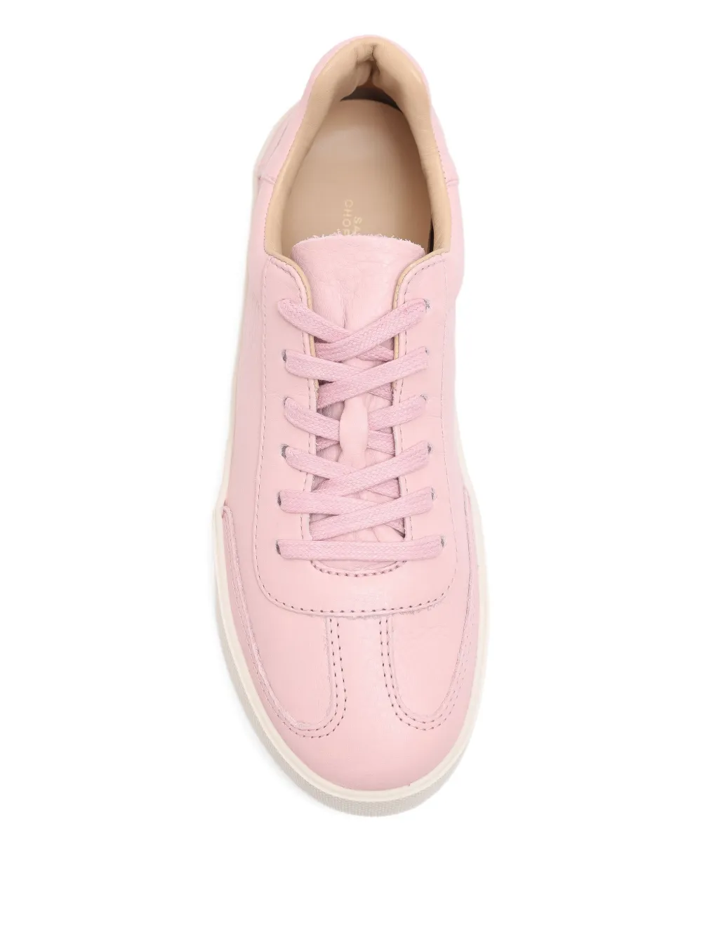 Sarah Chofakian White Light Leather Sneakers In Pink