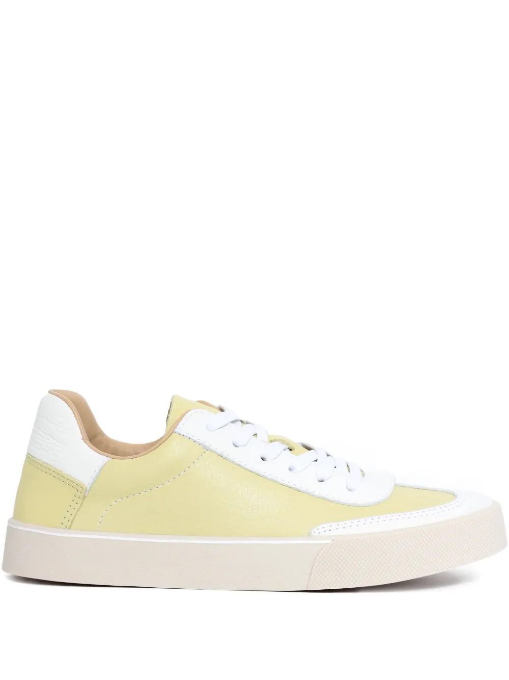 Sarah Chofakian White Light Leather Sneakers In Yellow