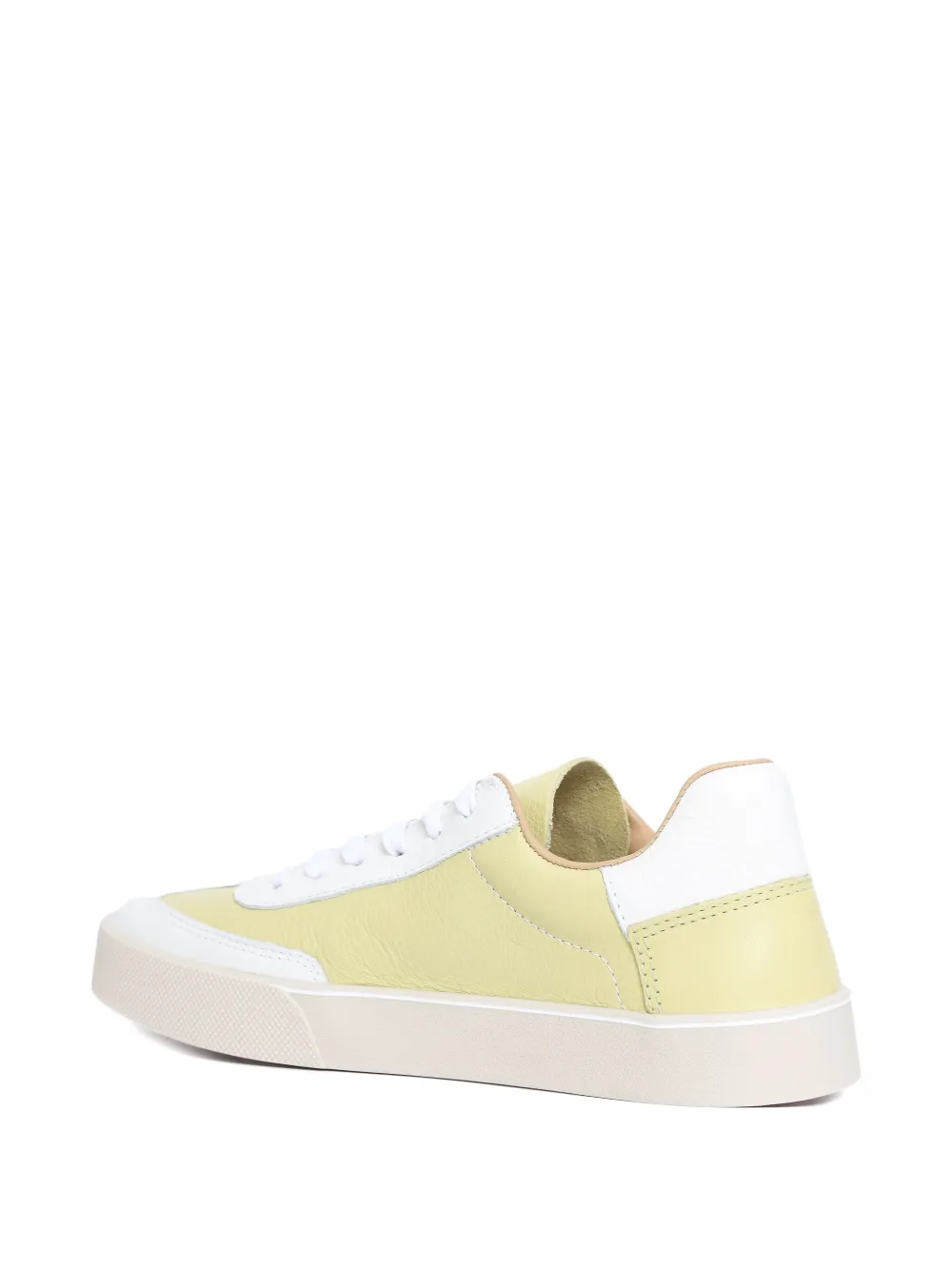 Sarah Chofakian White Light Leather Sneakers In Yellow