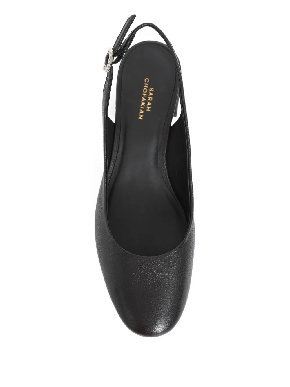 Sarah Chofakian 35mm Slingback Latte Pumps In Black
