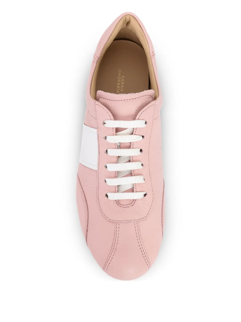 Sarah Chofakian Mochi gestreepte sneakers Roze