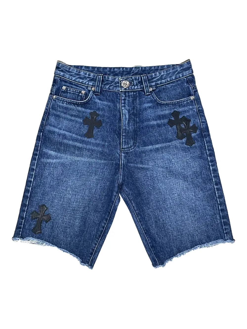 Chrome Hearts patch-detail denim shorts | Blue | Image 1