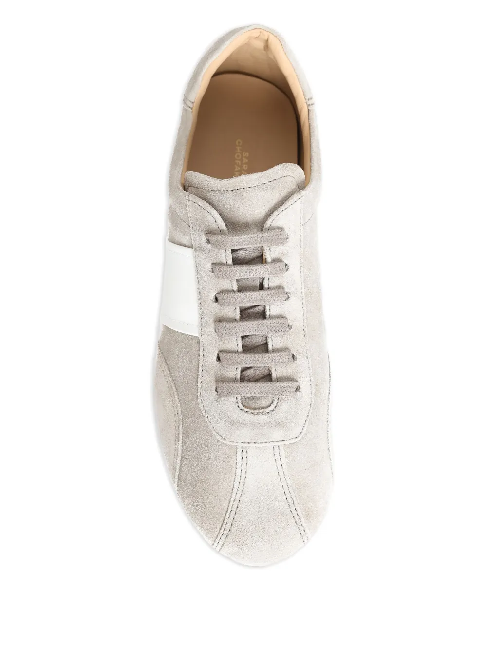 Sarah Chofakian Mochi gestreepte sneakers Grijs