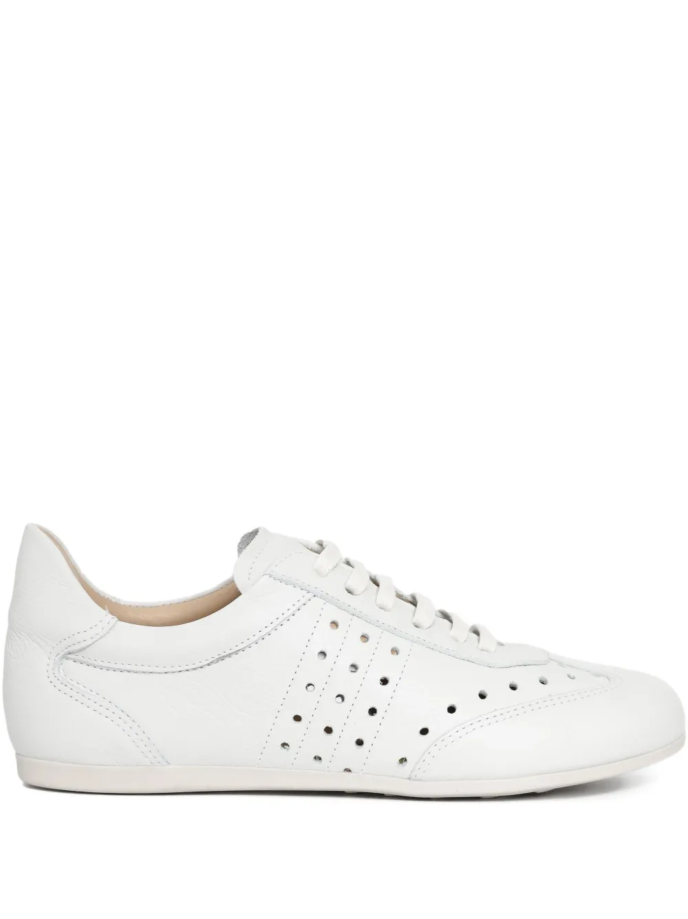 Sarah Chofakian Monocle Café Perforated Sneakers In White