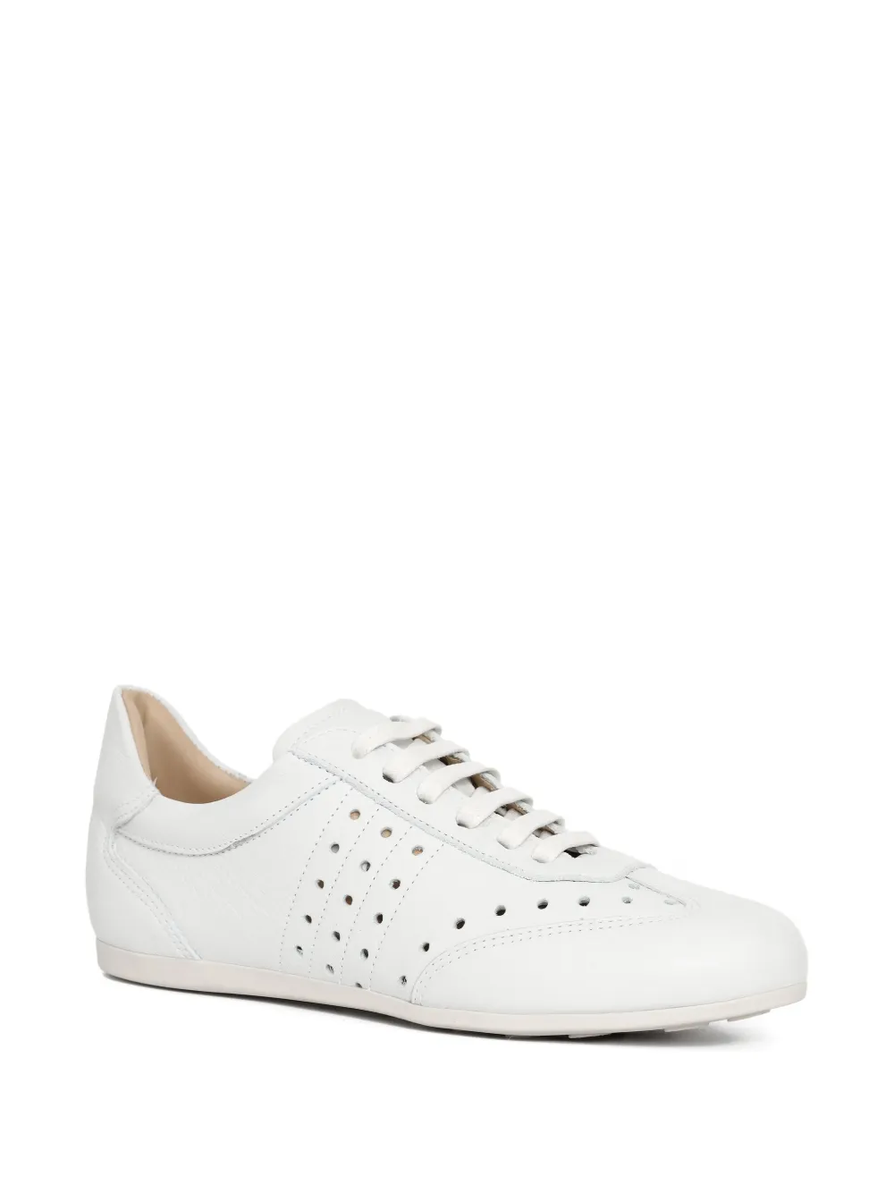 Sarah Chofakian Monocle Café Perforated Sneakers In White
