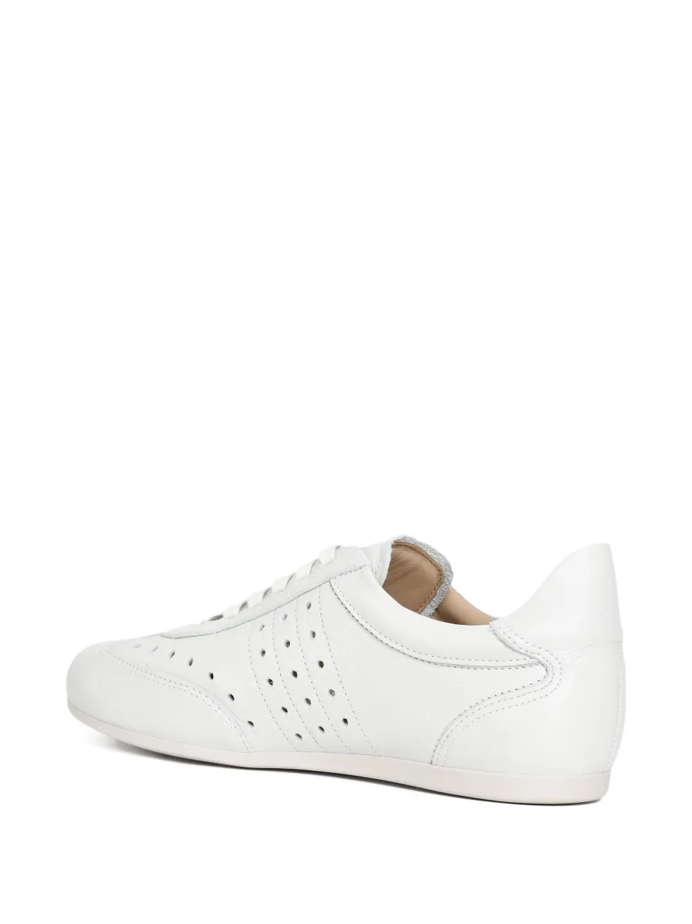 Sarah Chofakian Monocle Café Perforated Sneakers In White