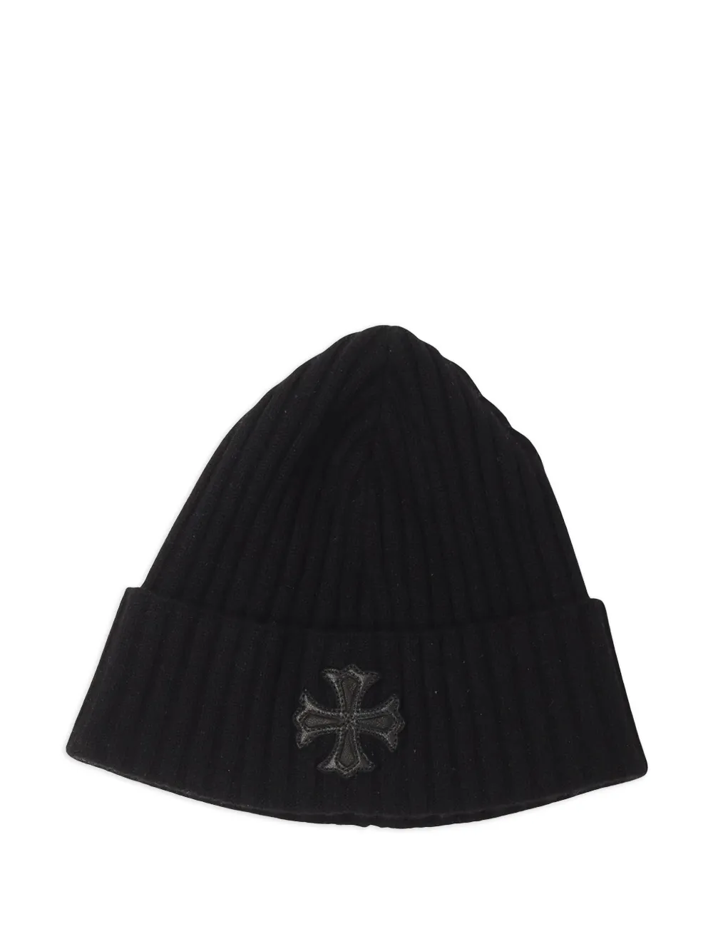 Chrome Hearts Beanie mit Leder-Patch | Schwarz | Image 1