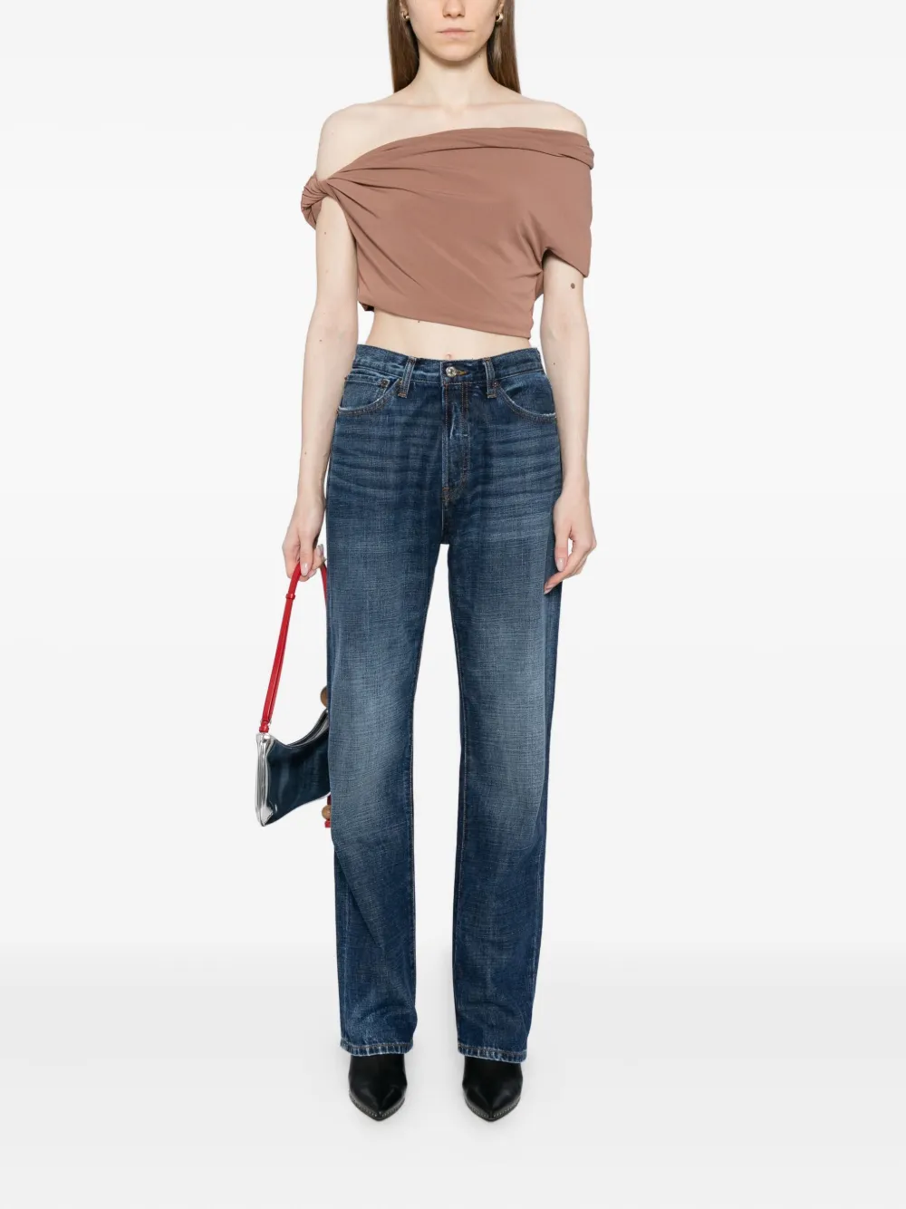 Aya Muse buckled straight leg jeans - Blauw