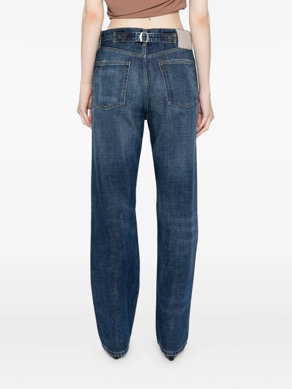 Aya Muse Straight Jeans With Buckle Clothing In Multi