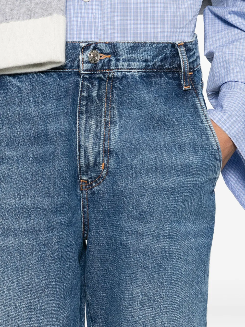 FRAME Jeans met afwerking Blauw