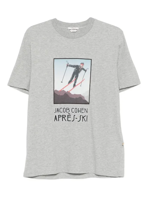 Jacob Cohën Graphic Crew-neck T-shirt in Grey