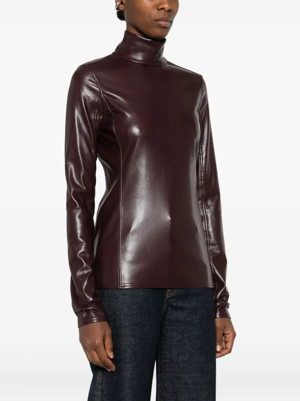  Rabanne Funnel-neck Long-sleeve Top - Purple 