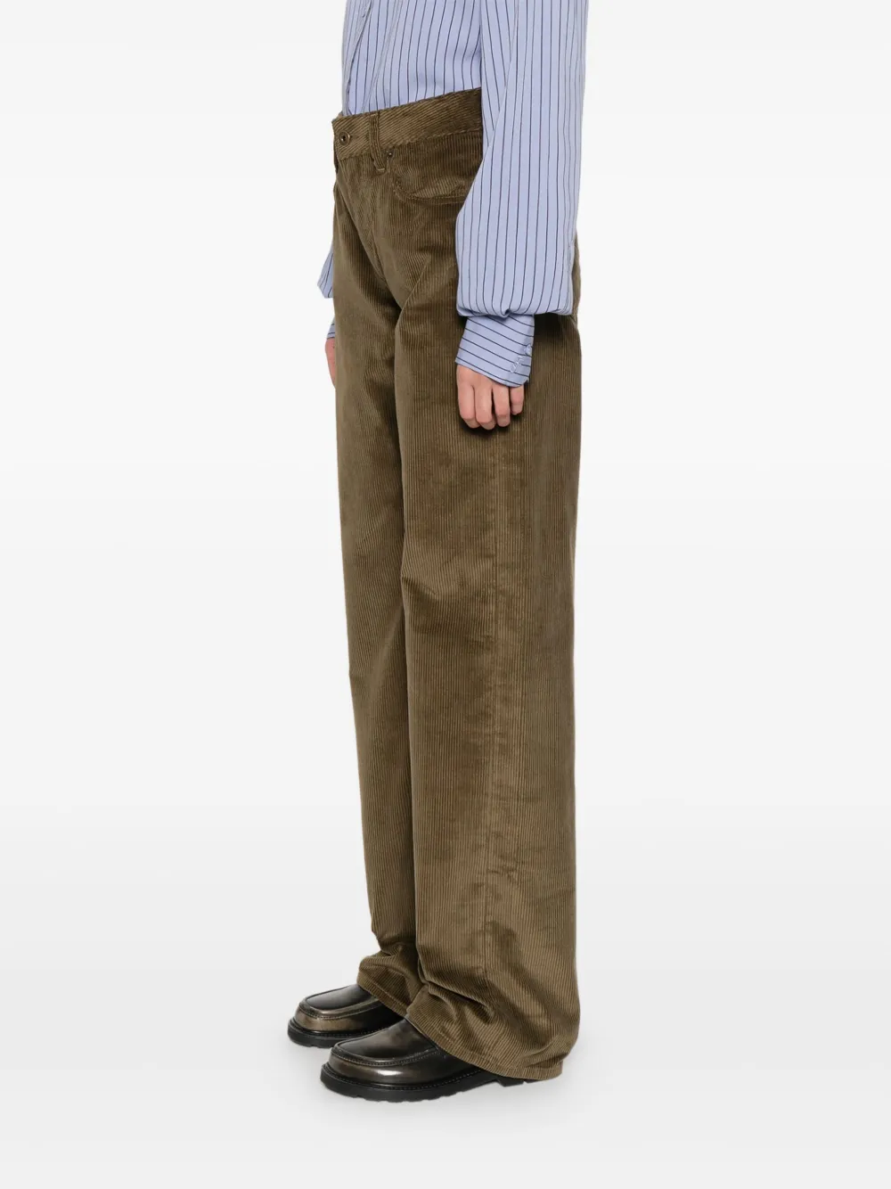 Jacob Cohën Ribfluwelen broek met vijf zakken Groen