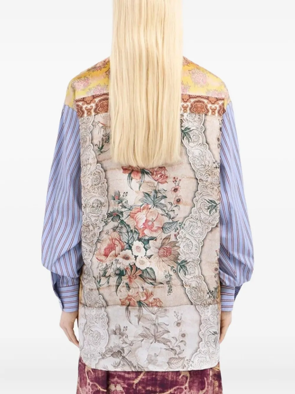 Pierre-Louis Mascia Alotho gestreepte blouse met bloemenprint Blauw