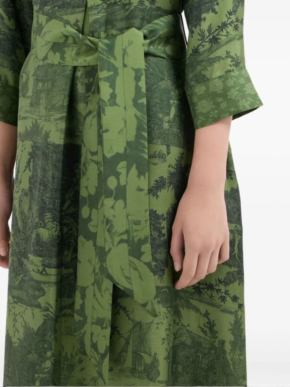 Pierre-louis Mascia Aloegum Jacquard Silk Shirt Dress In Multi