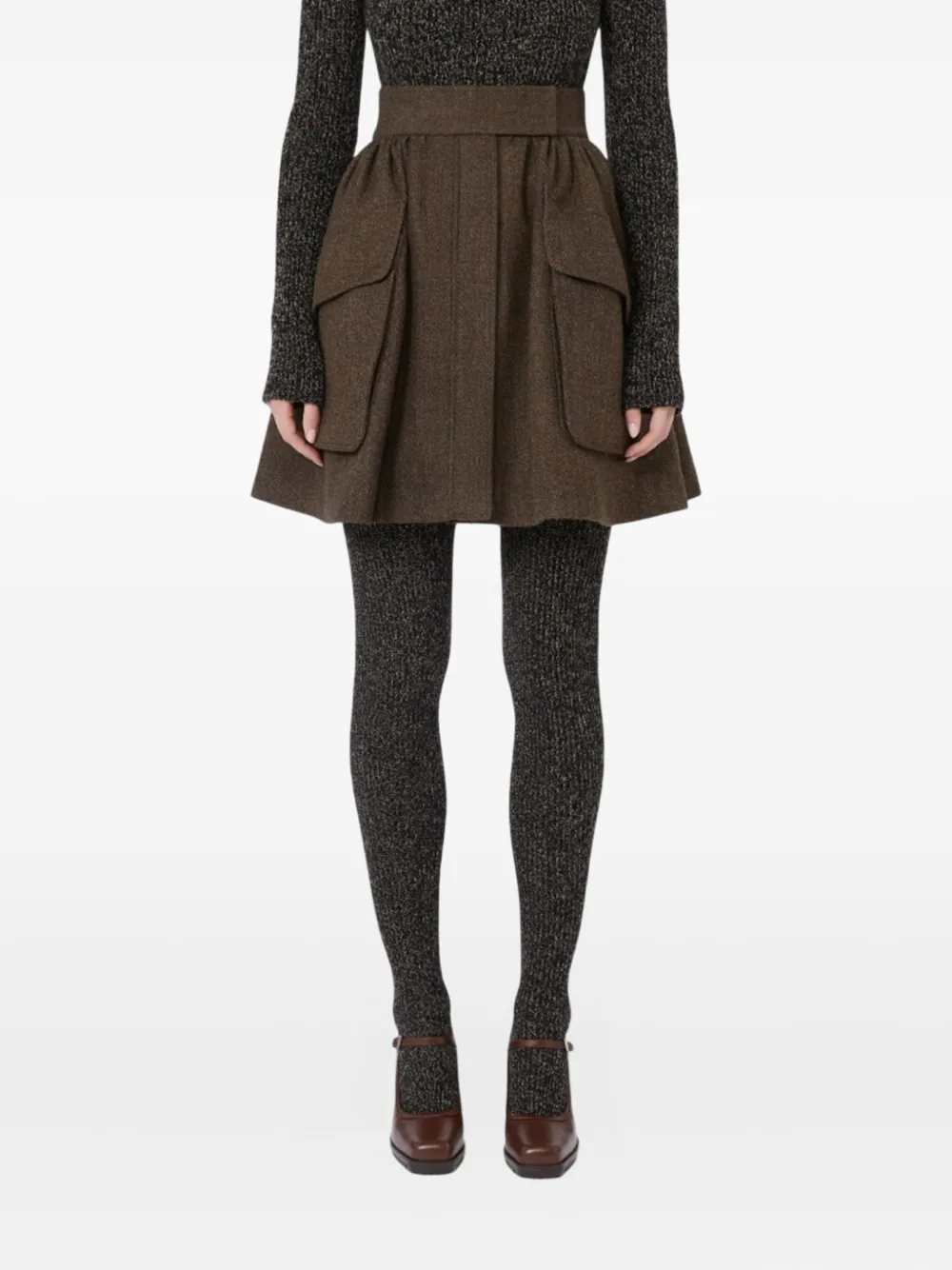 Max Mara Bernini1234 rok met klepzak Bruin