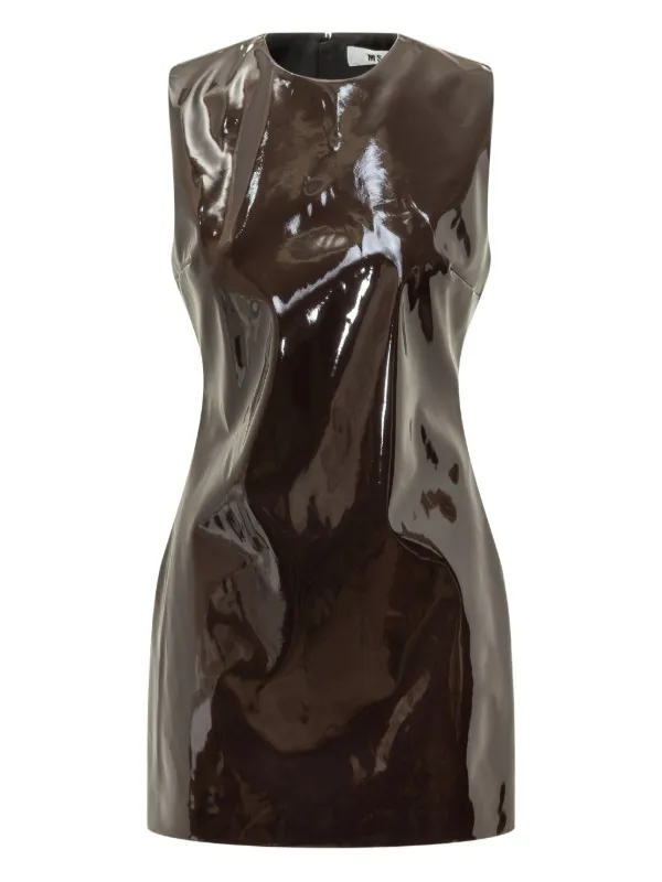 brown vinyl dress 1960s Pierre Cardin Vinyl Dot Dress