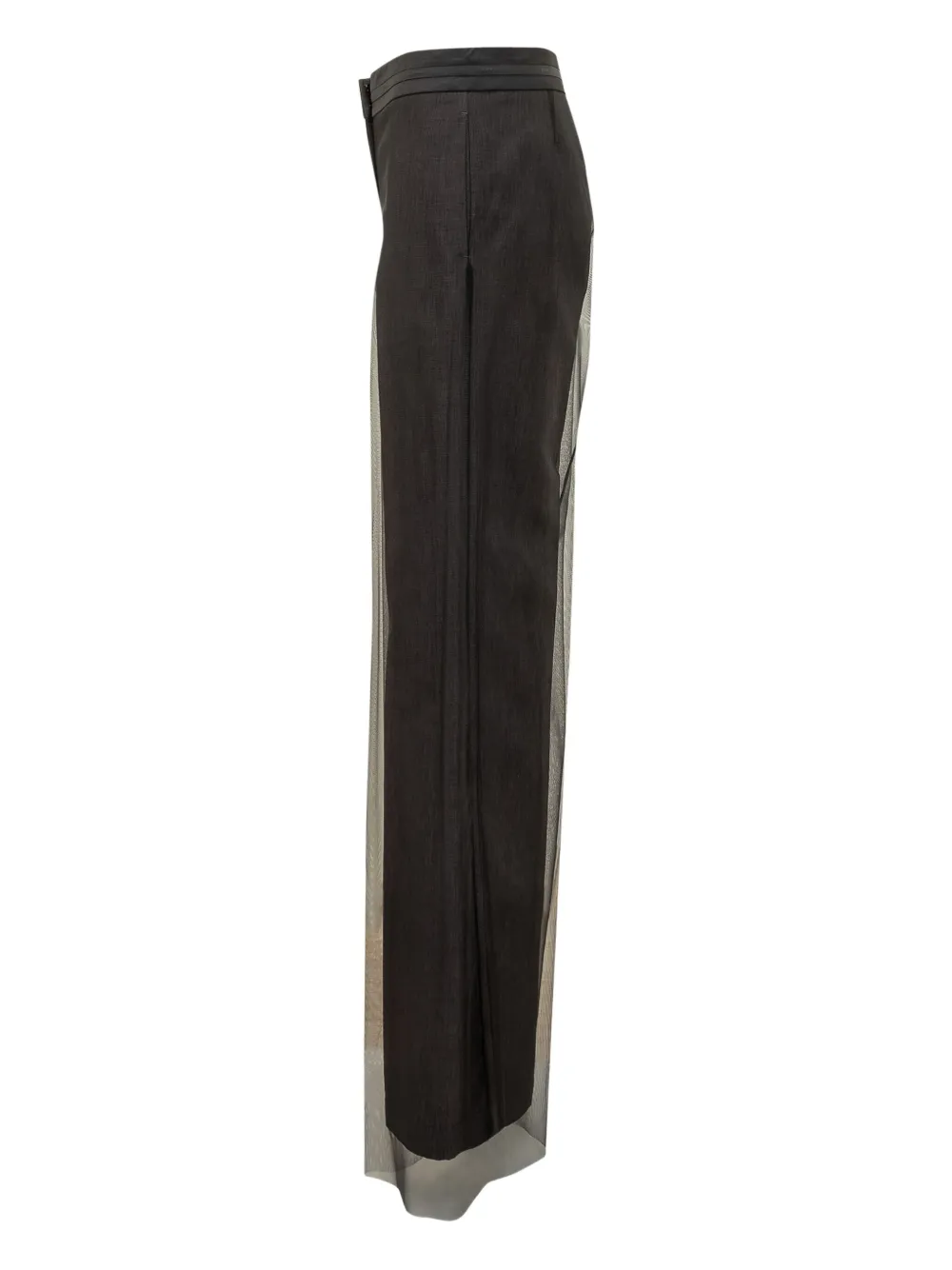 Msgm Wide Pants With Tulle Panels In Gray