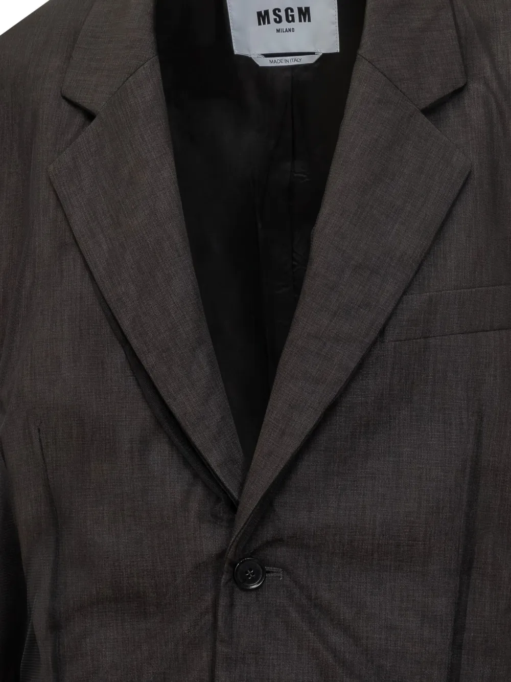 Msgm Button Blazer In Brown