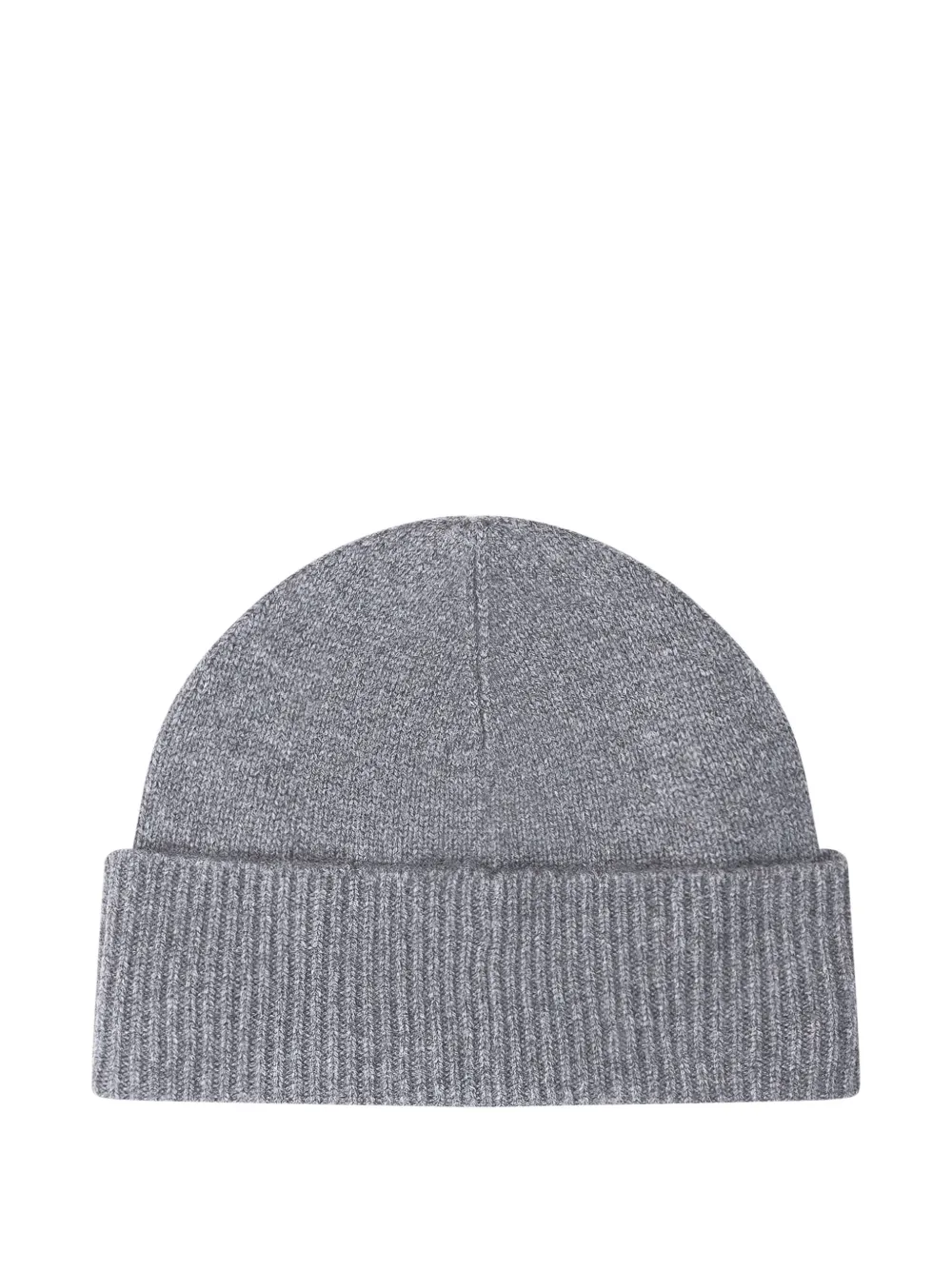 Hugo Boss Logo-plaque Ribbed Beanie Hat In Gray