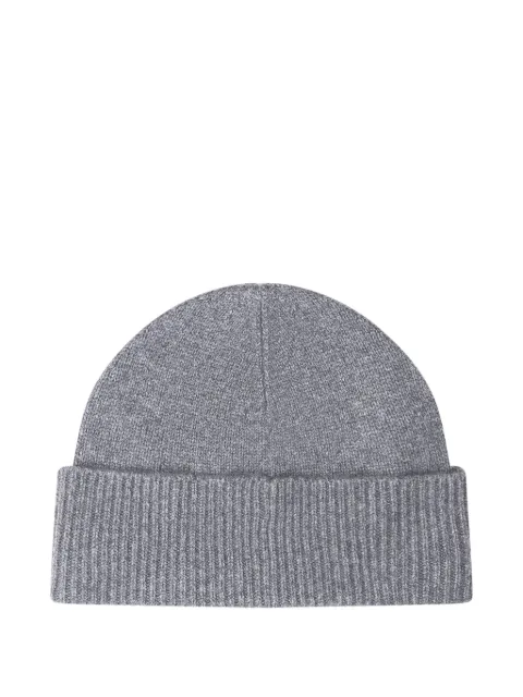 BOSS logo-plaque ribbed beanie hat