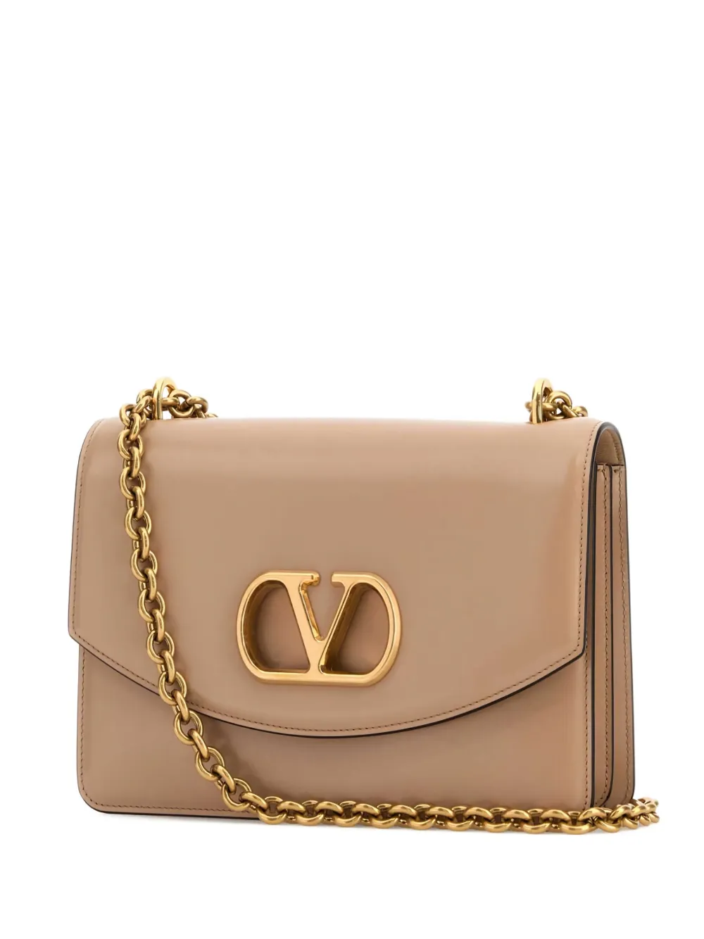 Valentino Garavani VLogo schoudertas met logoplakkaat Beige