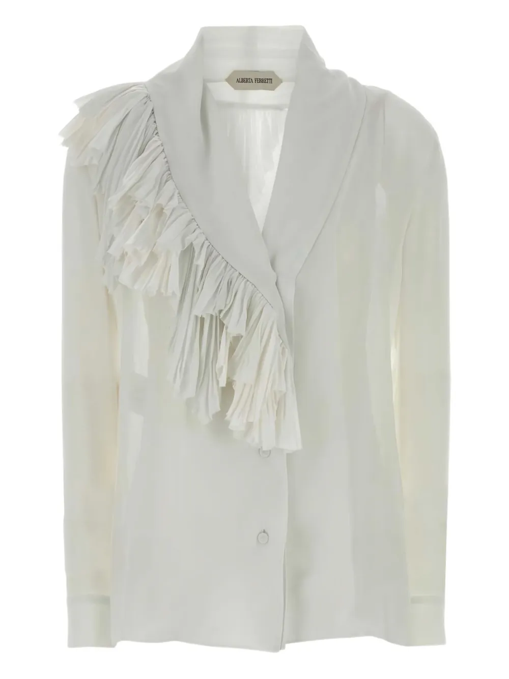 Alberta Ferretti Long Sleeve Shirt In White