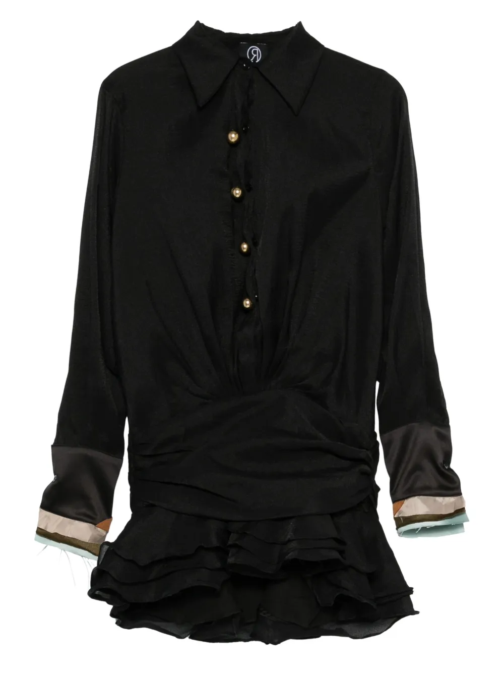 Rosanna Ocampo Petal ラッフル ミニドレス - ブラック Rosanna Ocampo Petal ラッフル ミニドレス - ブラック