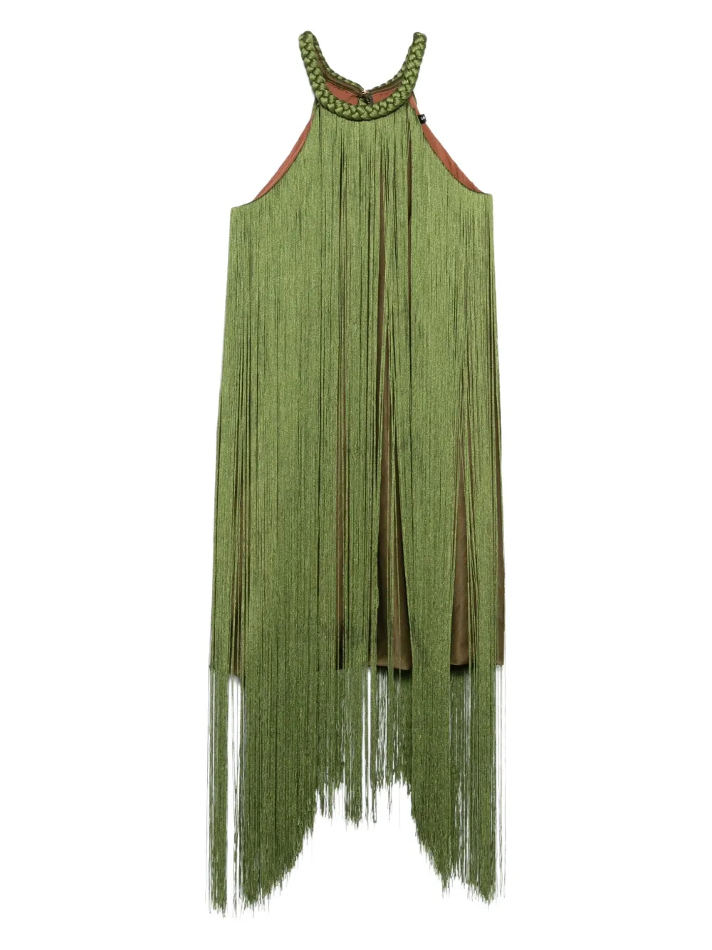 Rosanna Ocampo Cleopatra fringe mini dress – Green