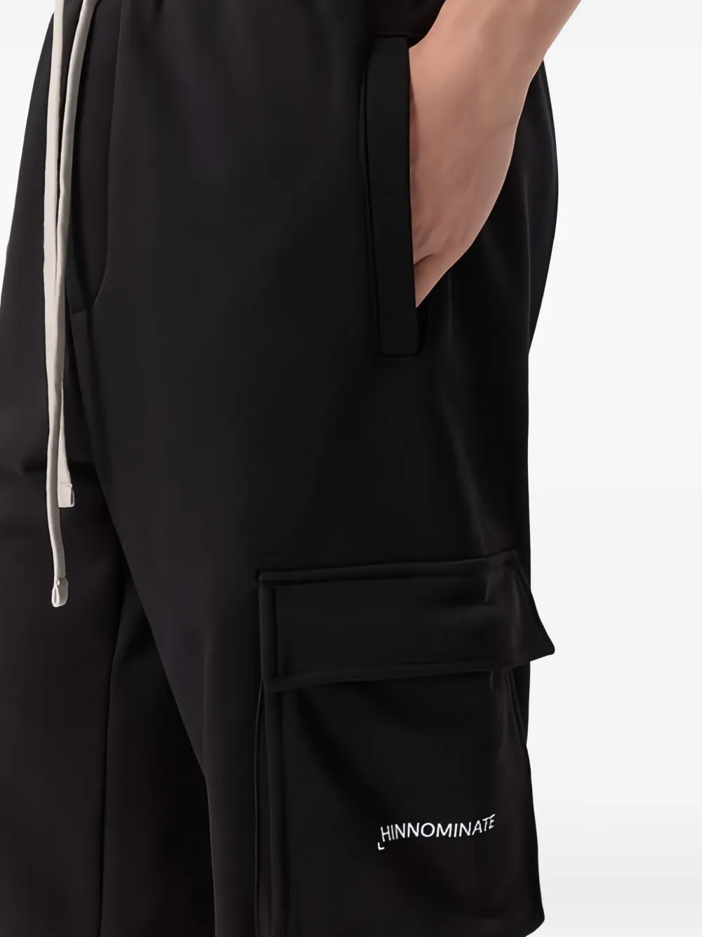 Hinnominate Drawstring Cargo Trousers In Black