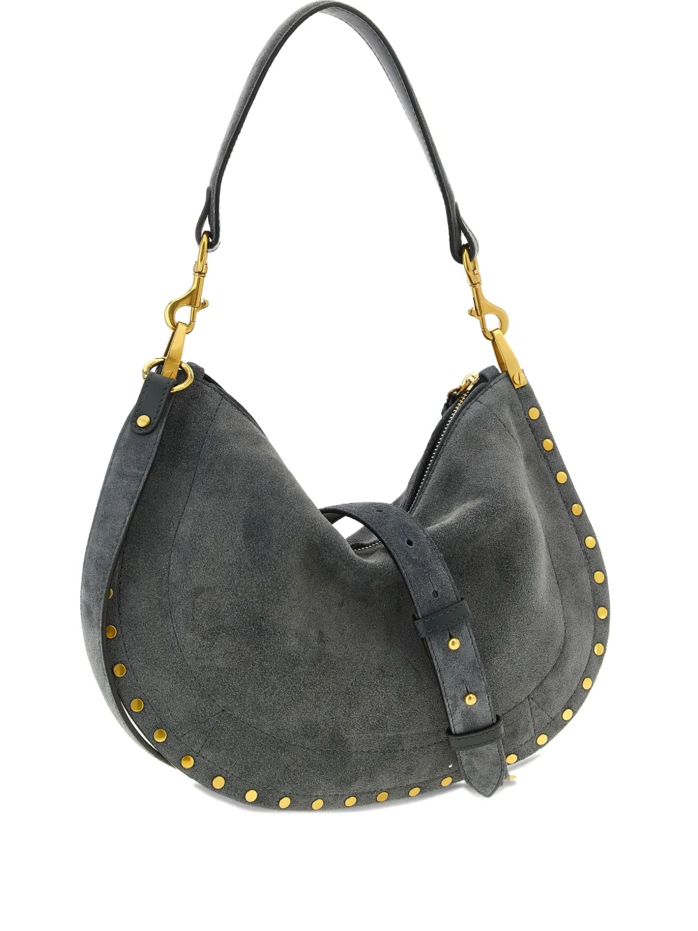 Isabel Marant Stud-appliqué Zip Shoulder Bag In Gray