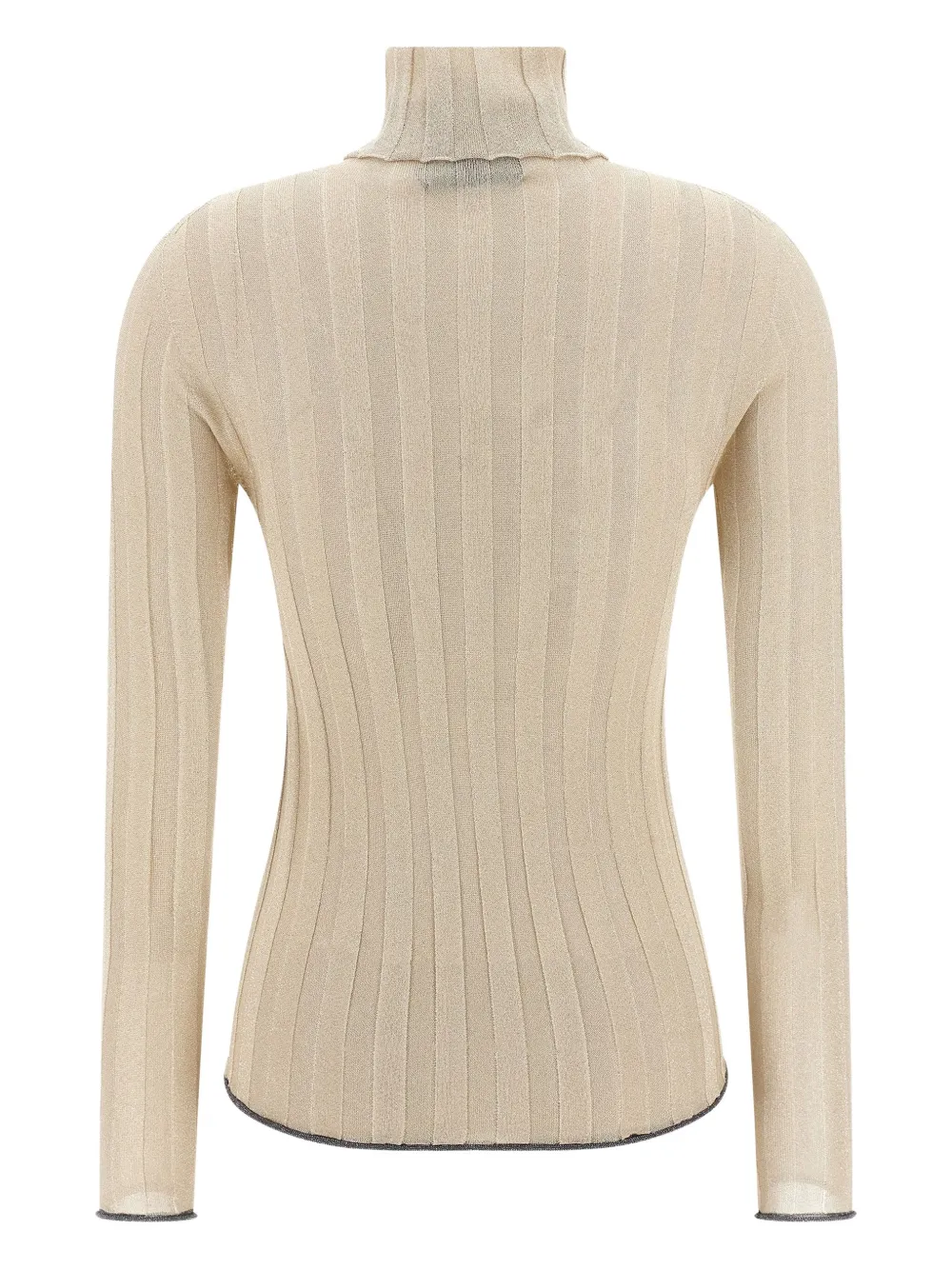 Fabiana Filippi Geribbelde top met col Beige