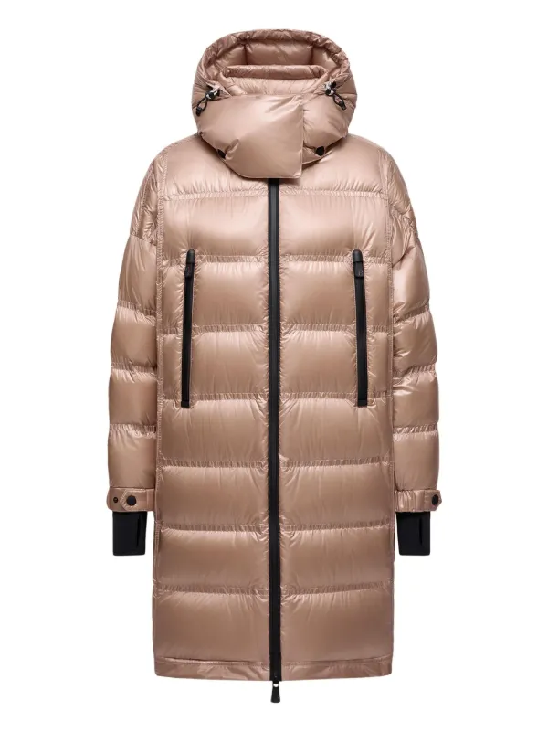 Moncler Grenoble Rochelairs Quilted Hooded Coat in Pink