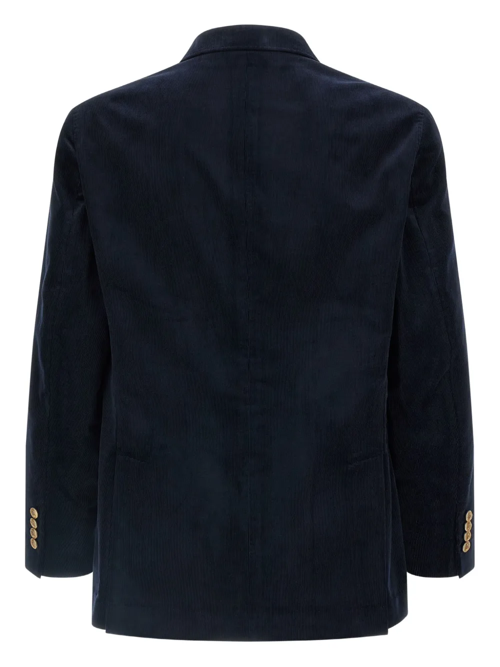 Brunello Cucinelli Tailored Corduroy Double-breasted Blazer In Blue