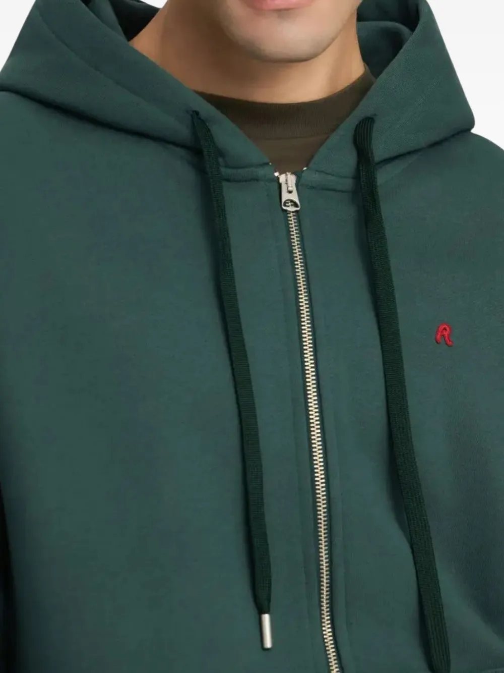 Replay Hoodie met rits en logodetail Groen