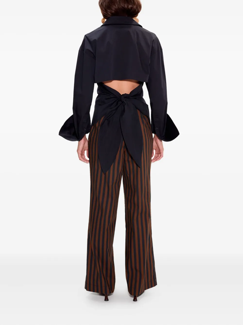 Simon Miller Pia gestreepte popeline broek Bruin