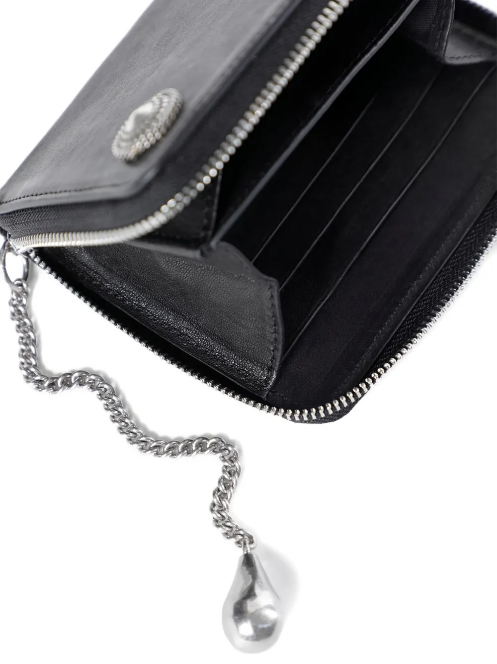 Ann Demeulemeester Fim studded zip wallet - Zwart