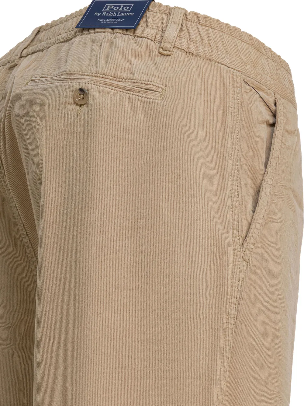 Polo Ralph Lauren Luxe Velvet Lateef Trousers Pockets In Neutral
