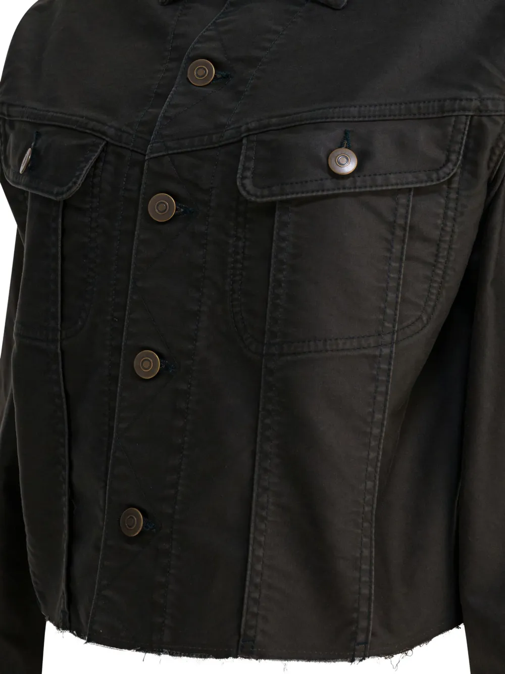 Maison Margiela Denim Jacket With Collared Design And Pockets In Gray