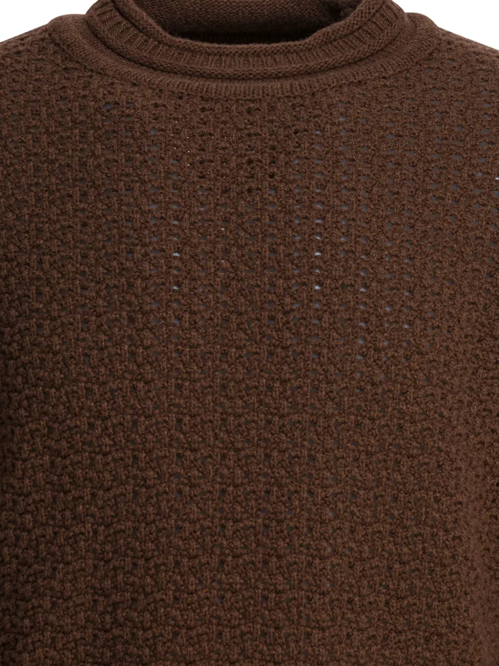 Rakkì Notre Dame Textured Knitted Sweater In Brown
